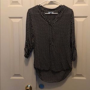 Black and white polka dot blouse